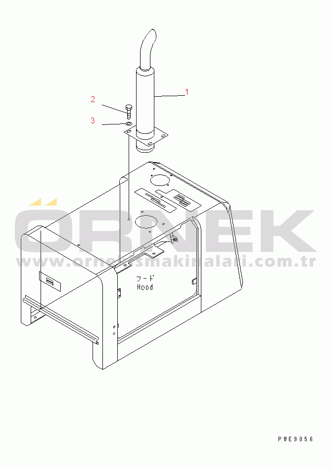 Komatsu WA100M-3 S/N 10001-UP (Cab Stan.) EXHAUST PIPE