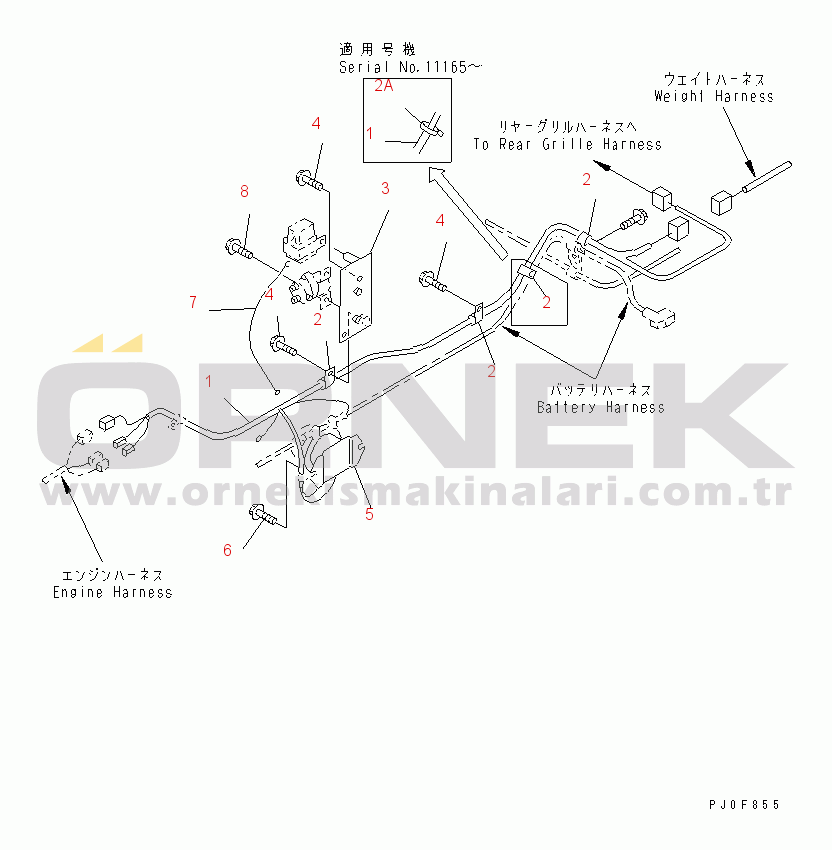 Komatsu WA100M-3-CB S/N 10001-UP WIRING HARNESS (REAR LINE)(#10001-11500)