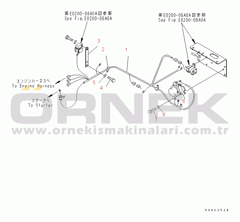 Komatsu WA100M-3-CB S/N 10001-UP WIRING HARNESS (REAR LINE)(#11501-)