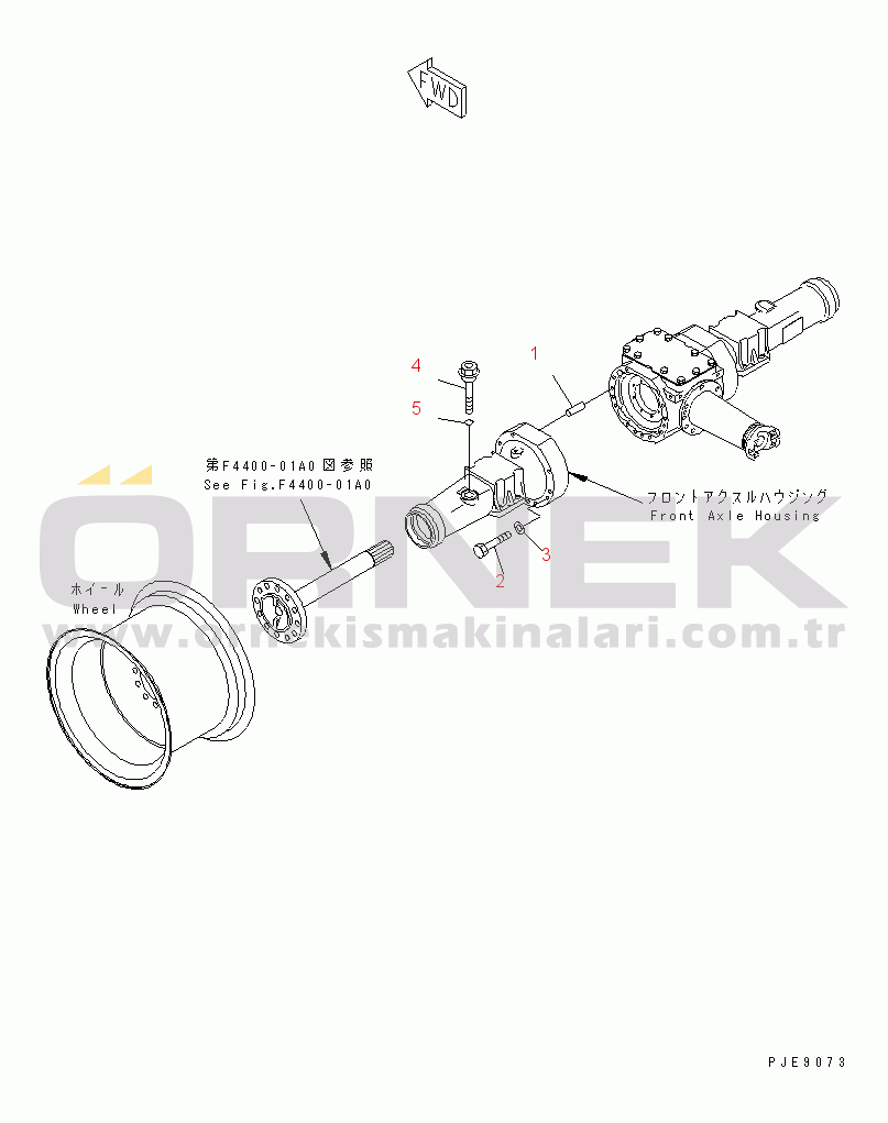 Komatsu WA100M-3-CB S/N 10001-UP FRONT AXLE (AXLE HOUSING MOUNTING PARTS)