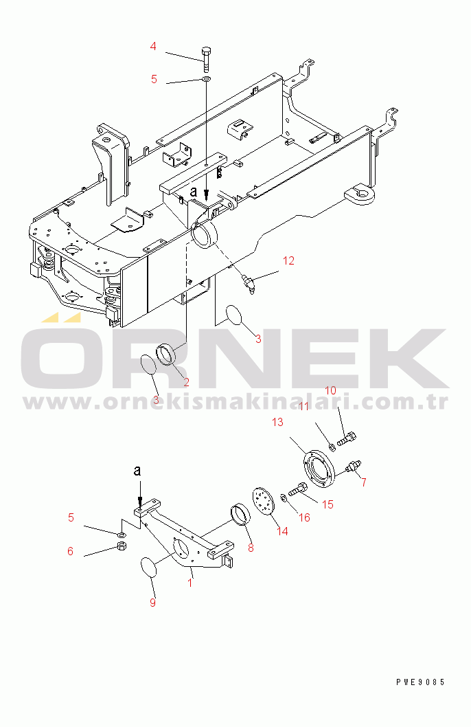 Komatsu WA100M-3-CB S/N 10001-UP REAR AXLE SUPPORT