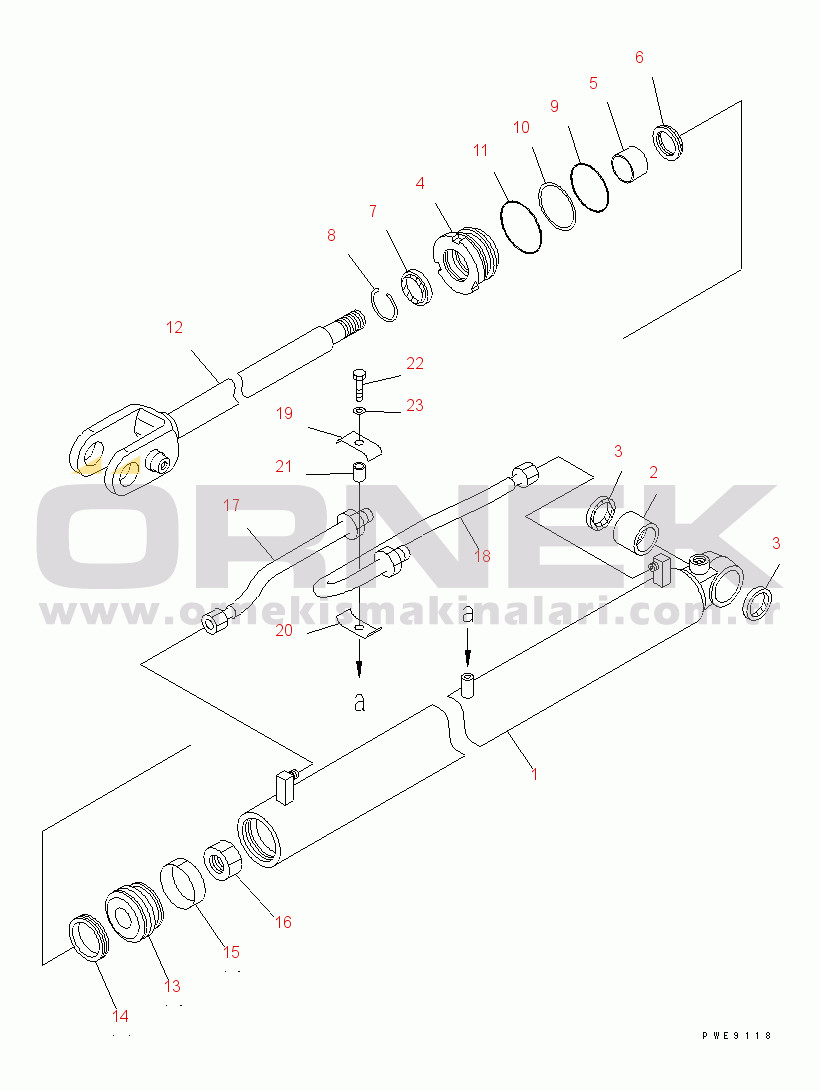 Komatsu WA100M-3-CB S/N 10001-UP LIFT CYLINDER(#10001-11500)