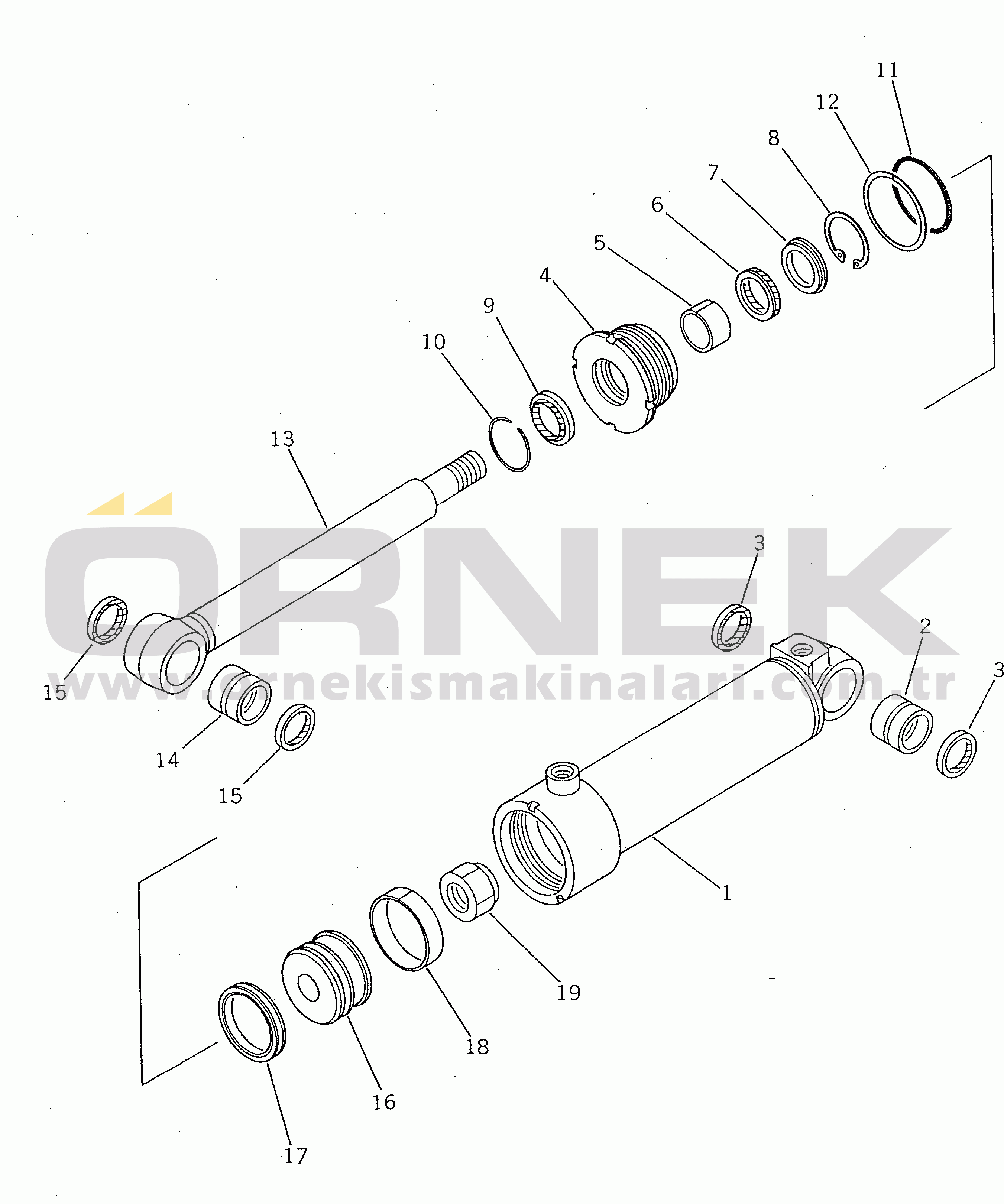 Komatsu WA100SSS-1 S/N 10001-UP CLAM CYLINDER