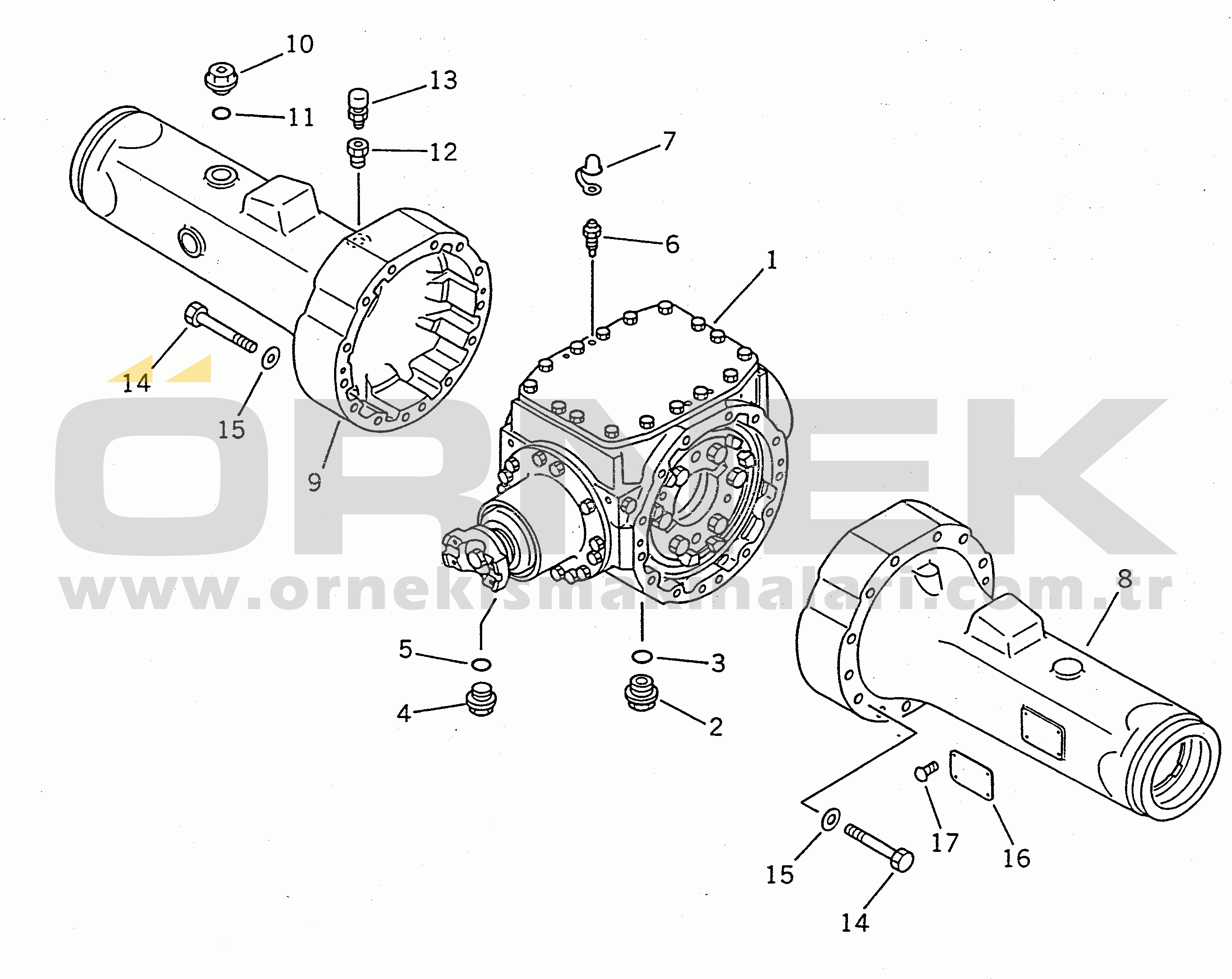 Komatsu WA100SS-1 S/N 10001-UP REAR AXLE HOUSING