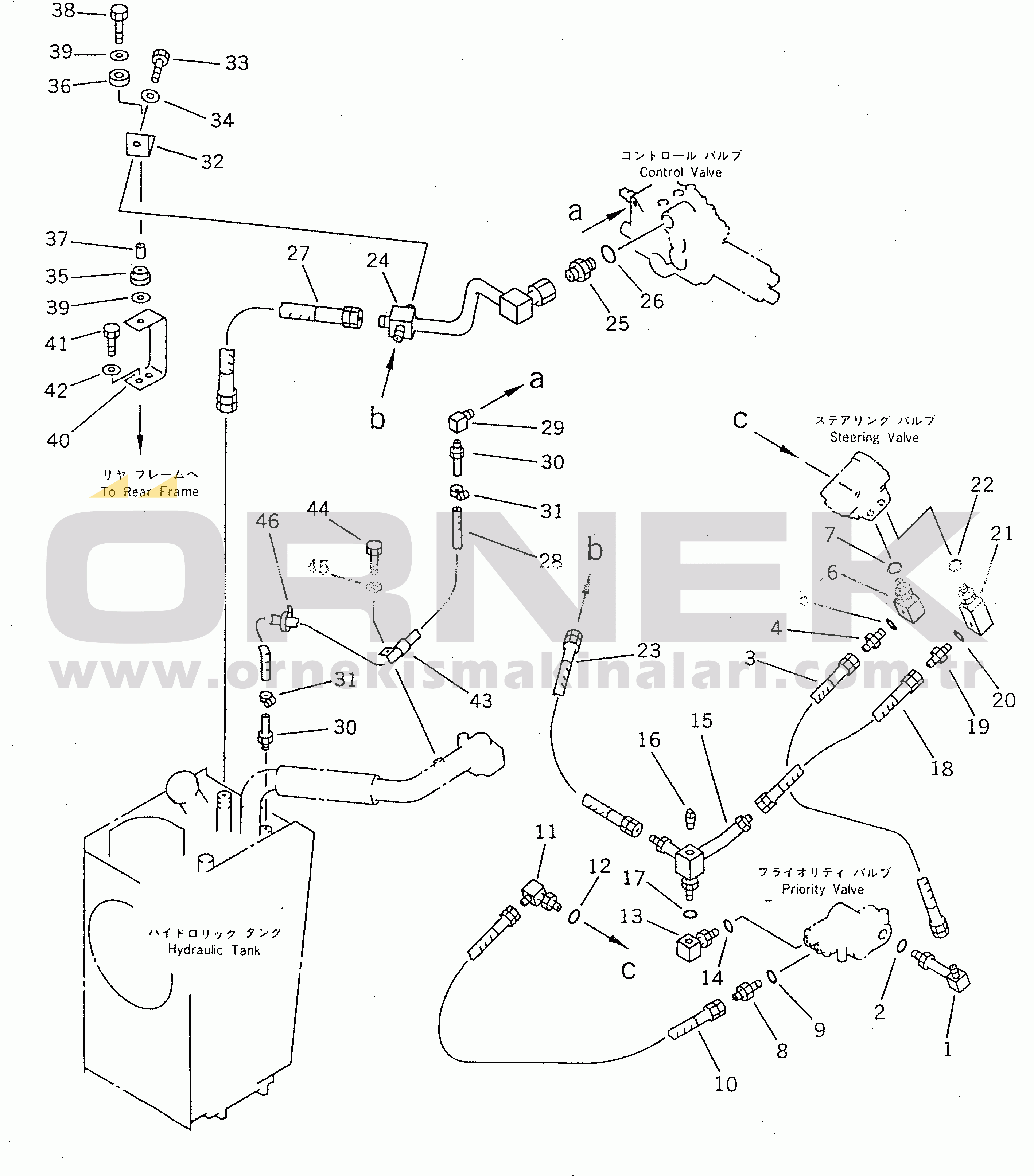 Komatsu WA100SS-1 S/N 10001-UP HYDRAULIC PIPING (2/4)(#20001-)