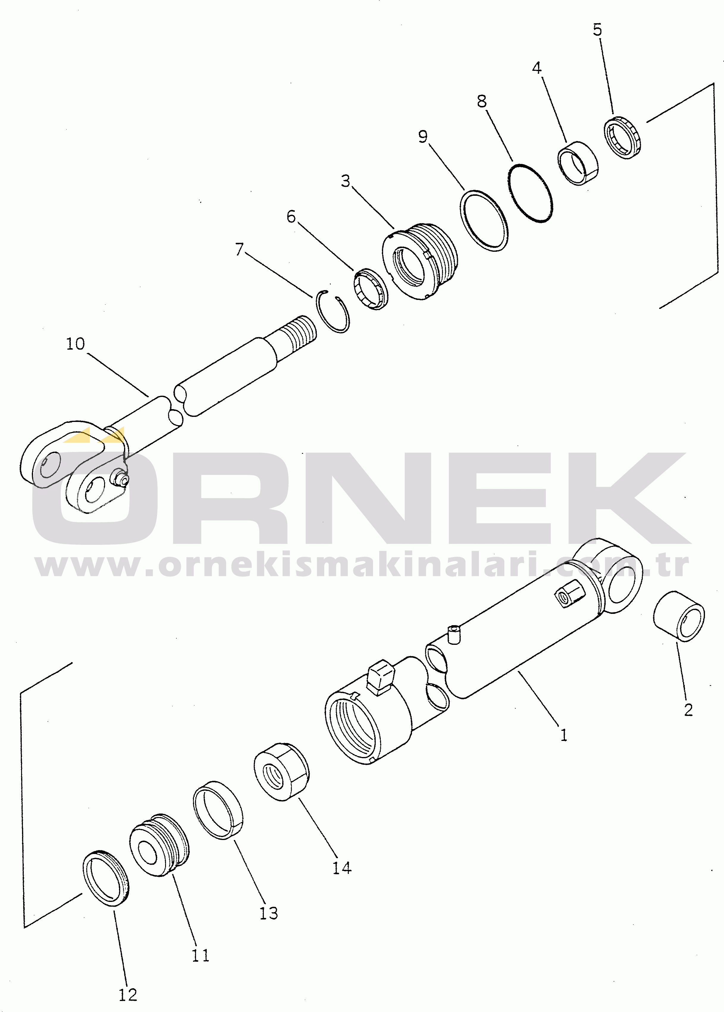 Komatsu WA120-1 S/N 10001-UP LIFT CYLINDER (TBG/ABE SPEC.)