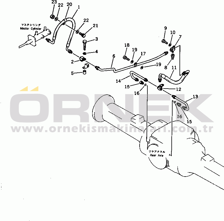 Komatsu WA120-1 S/N 10001-UP BRAKE OIL PIPING (REAR) (TBG/ABE SPEC.)