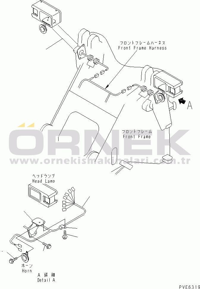 Komatsu WA120-3 S/N 53001-UP (Komatsu Hanomag İçin (Almanya)) FRONT LIGHT (EU SPEC.)
