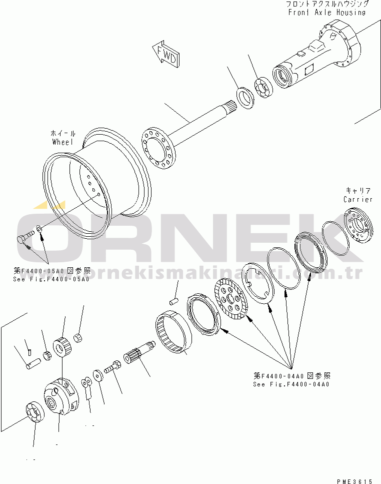Komatsu WA120-3 S/N 53001-UP (Komatsu Hanomag İçin (Almanya)) FRONT AXLE (FINAL DRIVE)