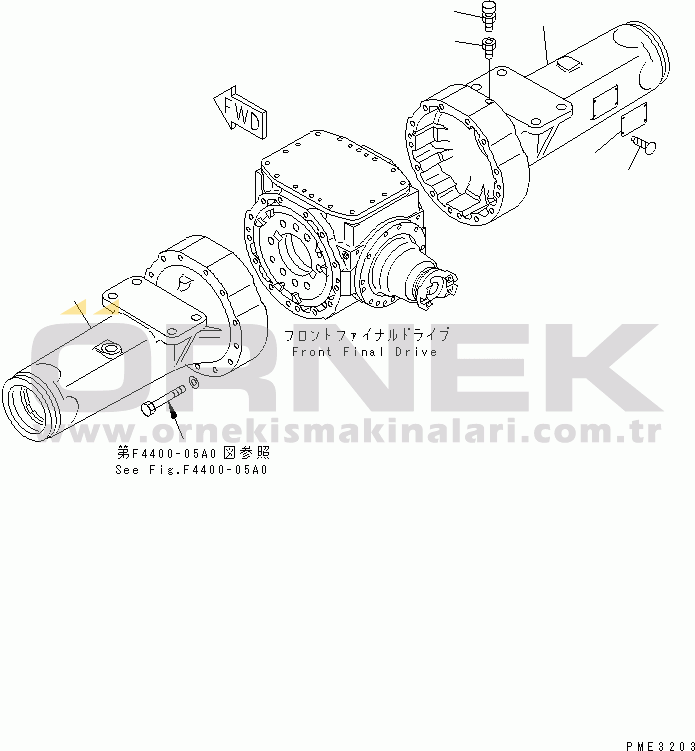 Komatsu WA120-3 S/N 53001-UP (Komatsu Hanomag İçin (Almanya)) FRONT AXLE (HOUSING)