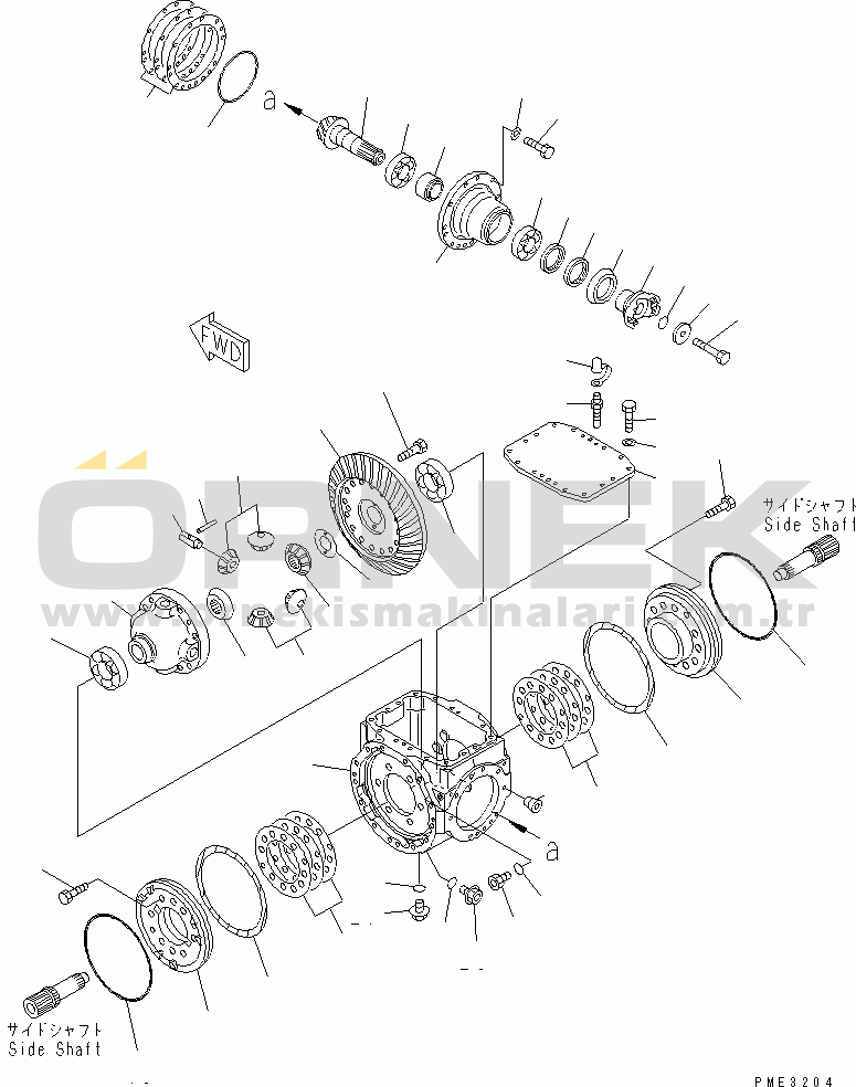 Komatsu WA120-3 S/N 53001-UP (Komatsu Hanomag İçin (Almanya)) FRONT AXLE (DIFFERENTIAL)