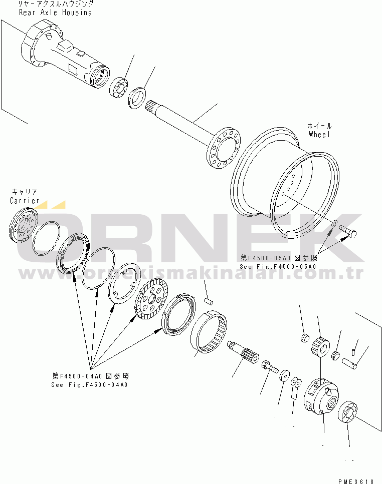 Komatsu WA120-3 S/N 53001-UP (Komatsu Hanomag İçin (Almanya)) REAR AXLE (FINAL DRIVE)
