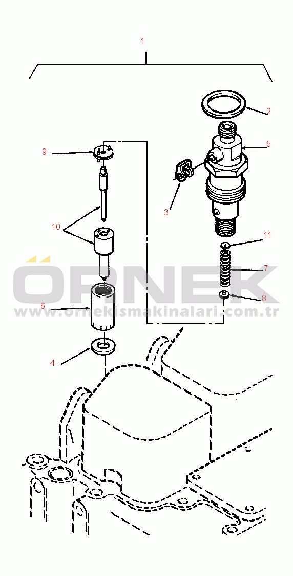 Komatsu WA120-1LC S/N A20001-UP FUEL INJECTOR
