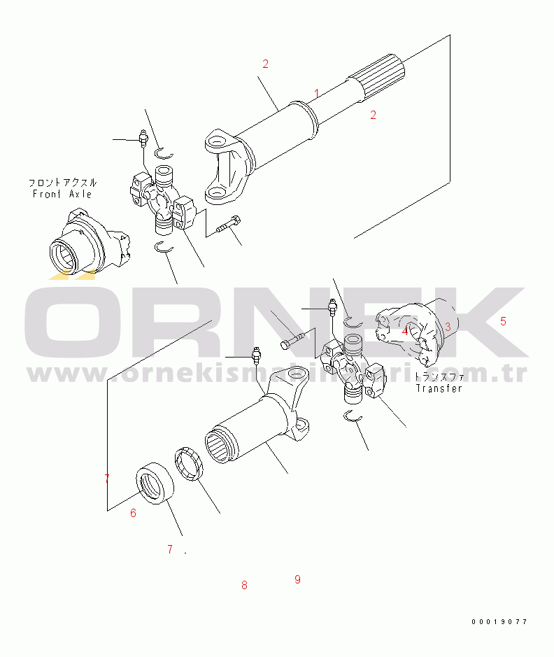 Komatsu WA150-5 S/N 65001-UP (Canopy Spec.) DRIVE SHAFT (FRONT)