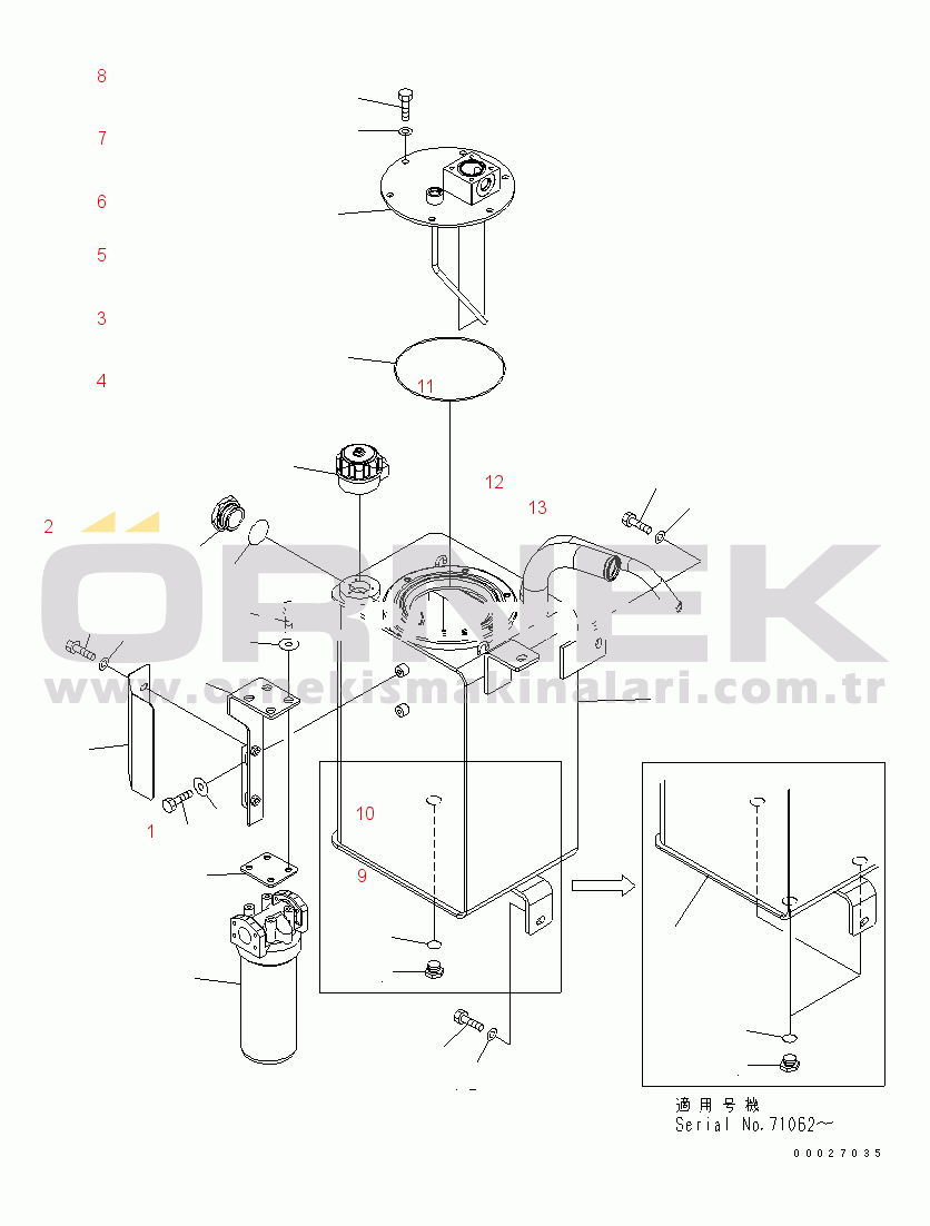 Komatsu WA150-5 S/N 65001-UP (Canopy Spec.) HYDRAULIC TANK(#65001-71770)