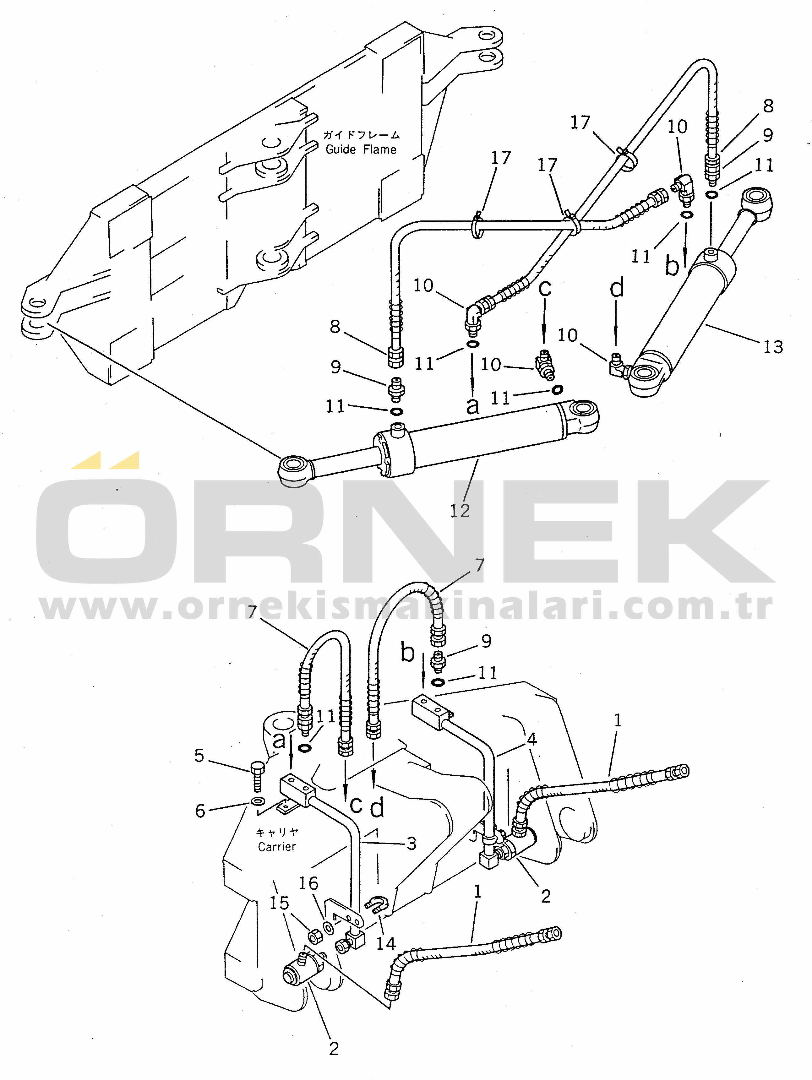Komatsu WA150-1 S/N 10001-UP SIDE SHIFT¤ PITCH AND ANGLE SNOW PLOW (ANGLE CYLINDER LINE)(#(009)-)