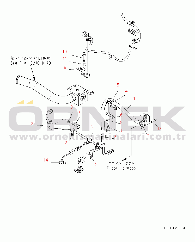 Komatsu WA150-5 S/N 65001-UP (Cab Spec.) REAR HARNESS (4/4) (HST HARNESS)(#71318-)