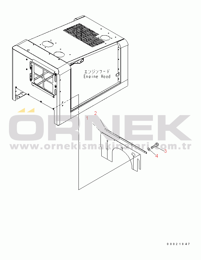 Komatsu WA150-5 S/N 65001-UP (Cab Stan.) HOOD (BULK HEAD)