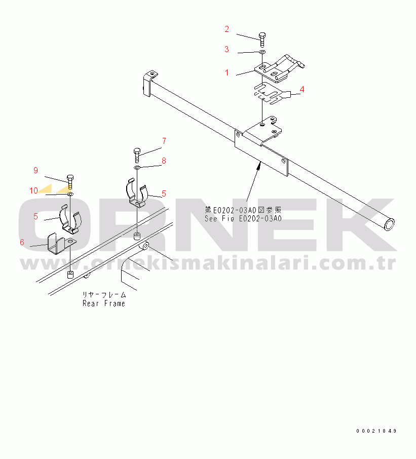 Komatsu WA150-5 S/N 65001-UP (Cab Stan.) HOOD (COVER AND STRIKER)