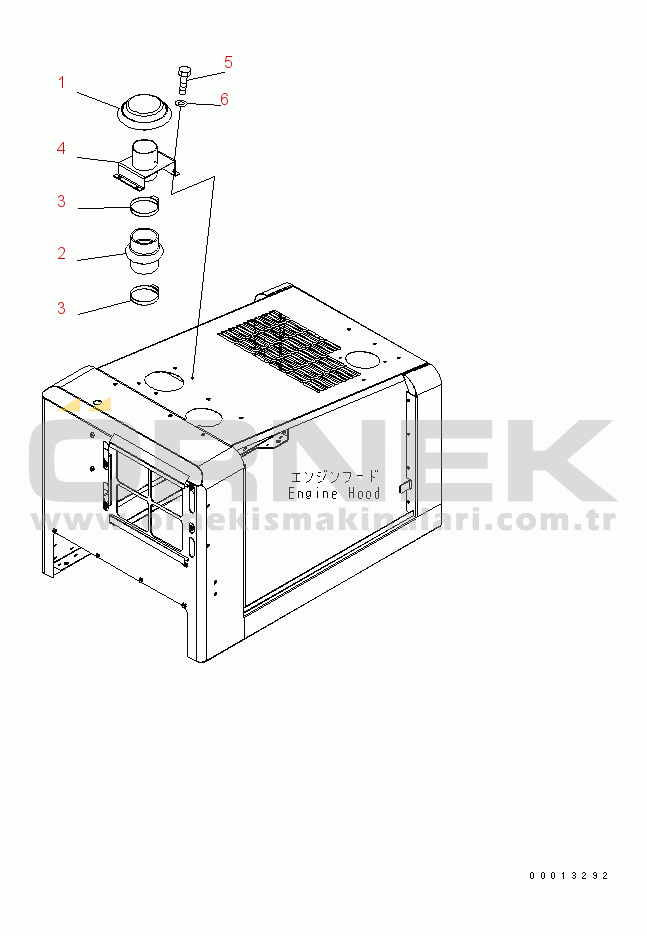 Komatsu WA150-5 S/N 65001-UP (Cab Stan.) HOOD (CAP)