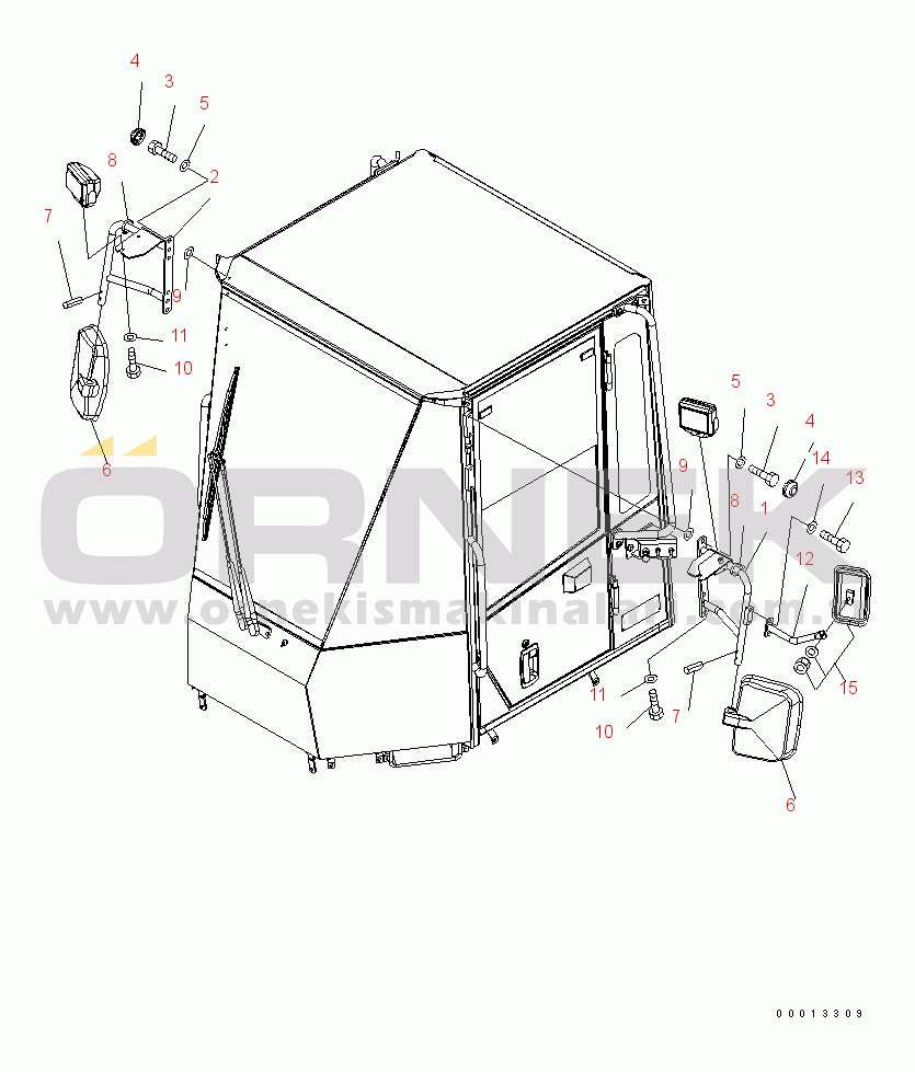 Komatsu WA150-5-SS S/N 65001-UP MIRROR