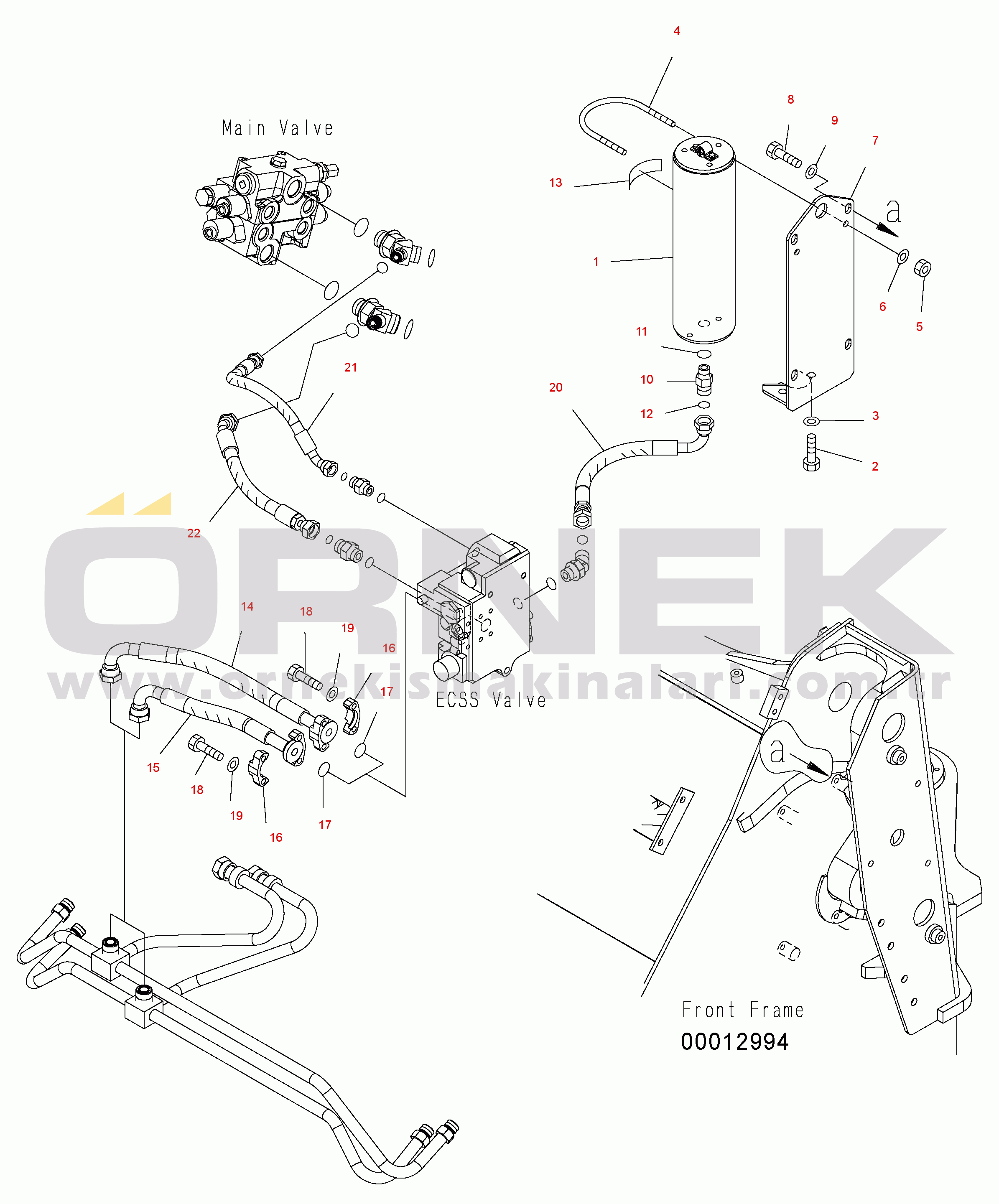 Komatsu WA150PZ-5 S/N H50001 - UP HYDRAULIC PIPING (E.C.S.S ACCUMLATOR)