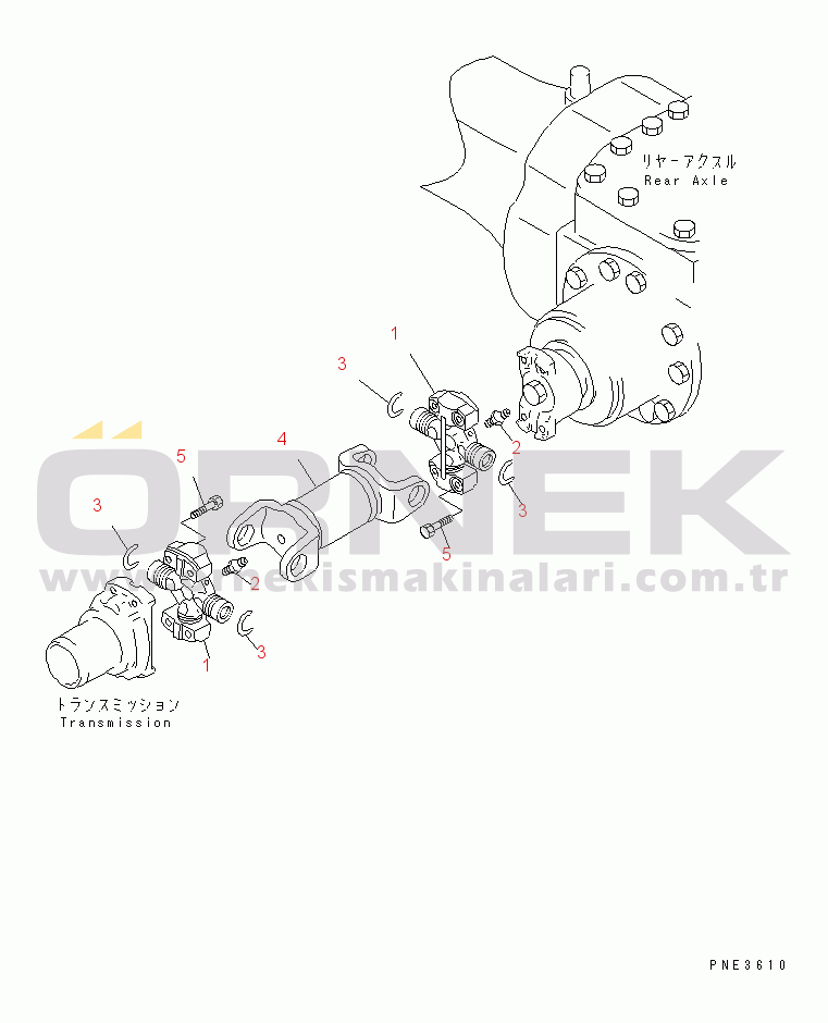 Komatsu WA180-3 S/N 53001-UP (m/c) DRIVE SHAFT (REAR)