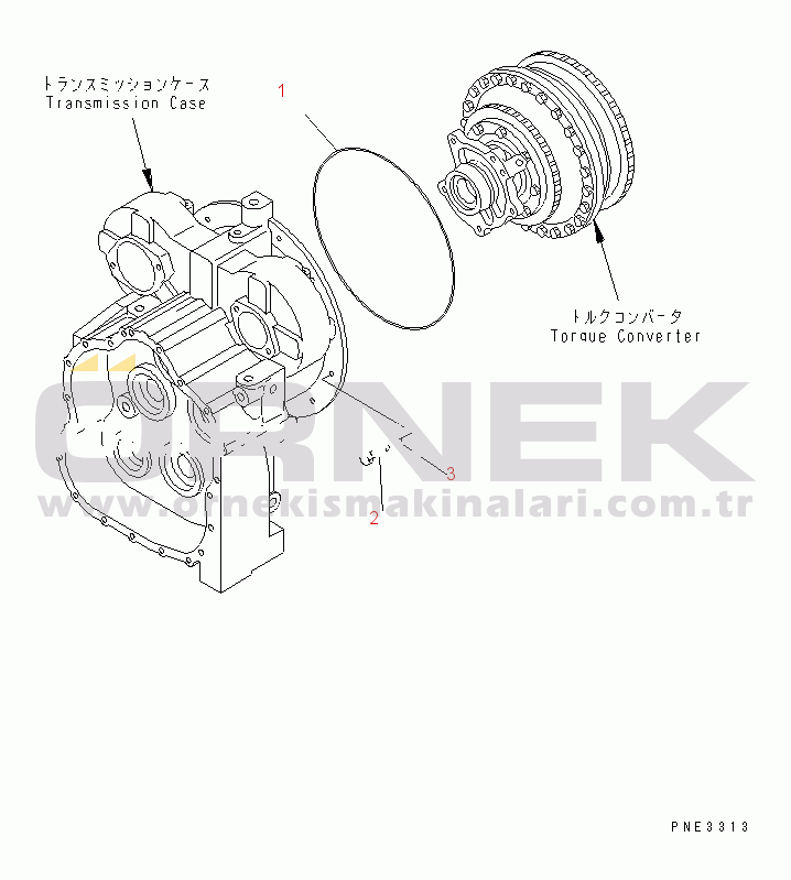 Komatsu WA180-3 S/N 53001-UP (m/c) TRANSMISSION (MOUNTING PARTS)