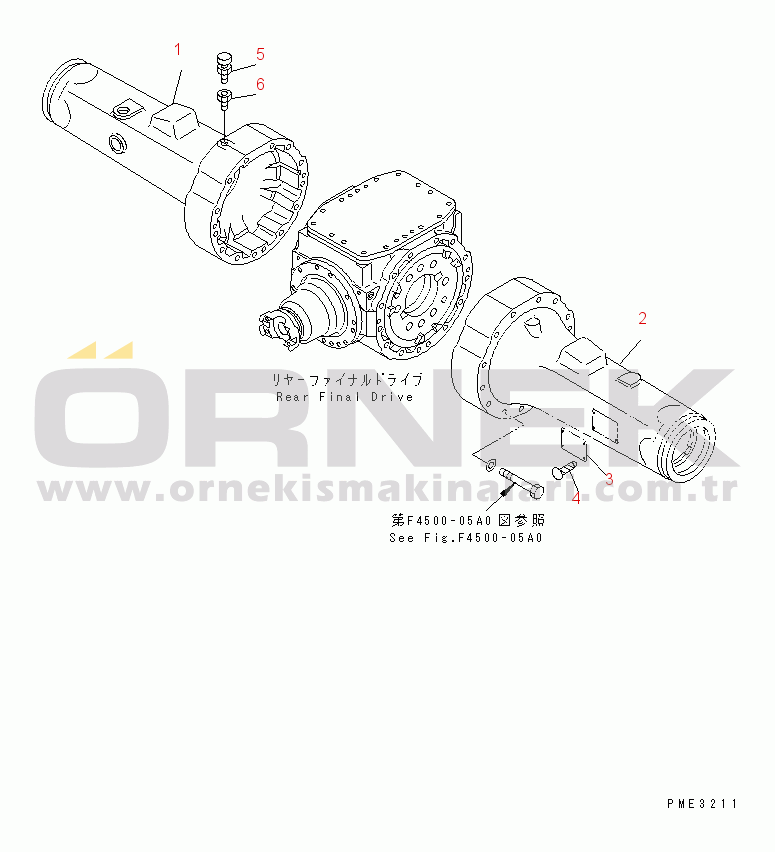 Komatsu WA180-3 S/N 53001-UP (m/c) REAR AXLE (HOUSING)