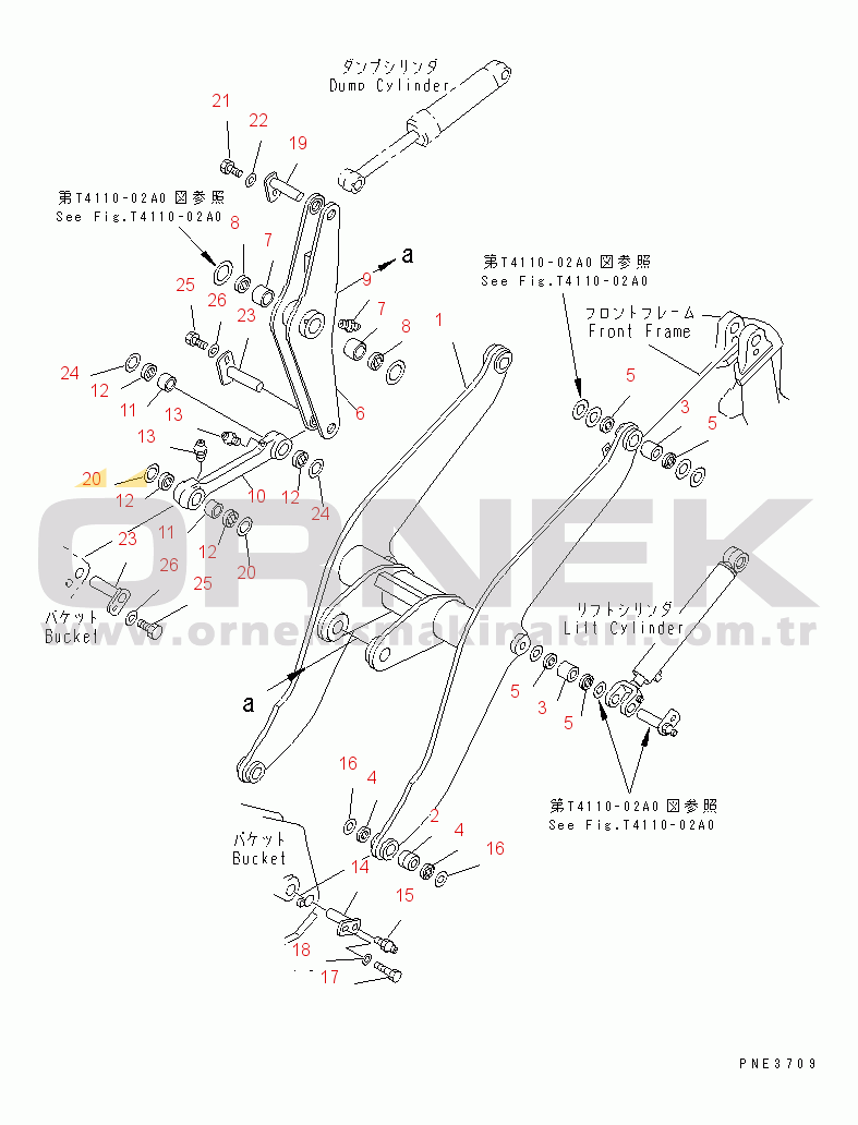 Komatsu WA180-3 S/N 53001-UP (m/c) LIFT ARM AND BELL CRANK(#53001-55115)