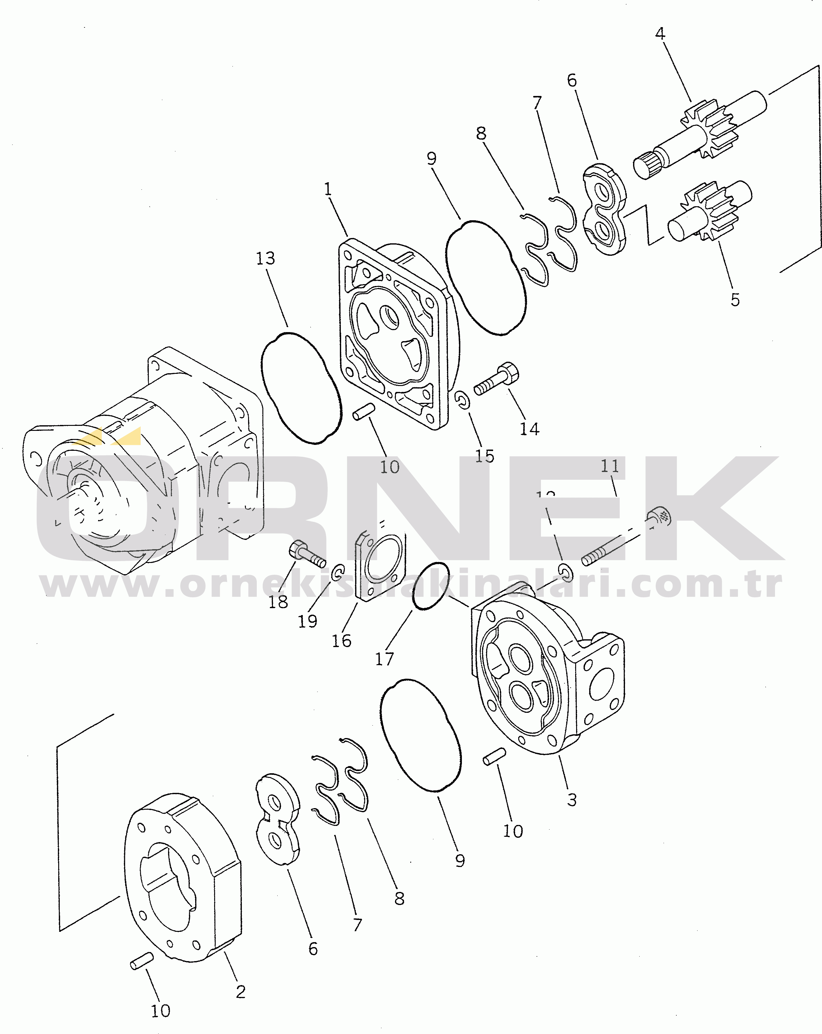 Komatsu WA180-1 S/N 10001-UP HYDRAULIC PUMP (LIFT¤ DUMP AND STEERING) (2/2)