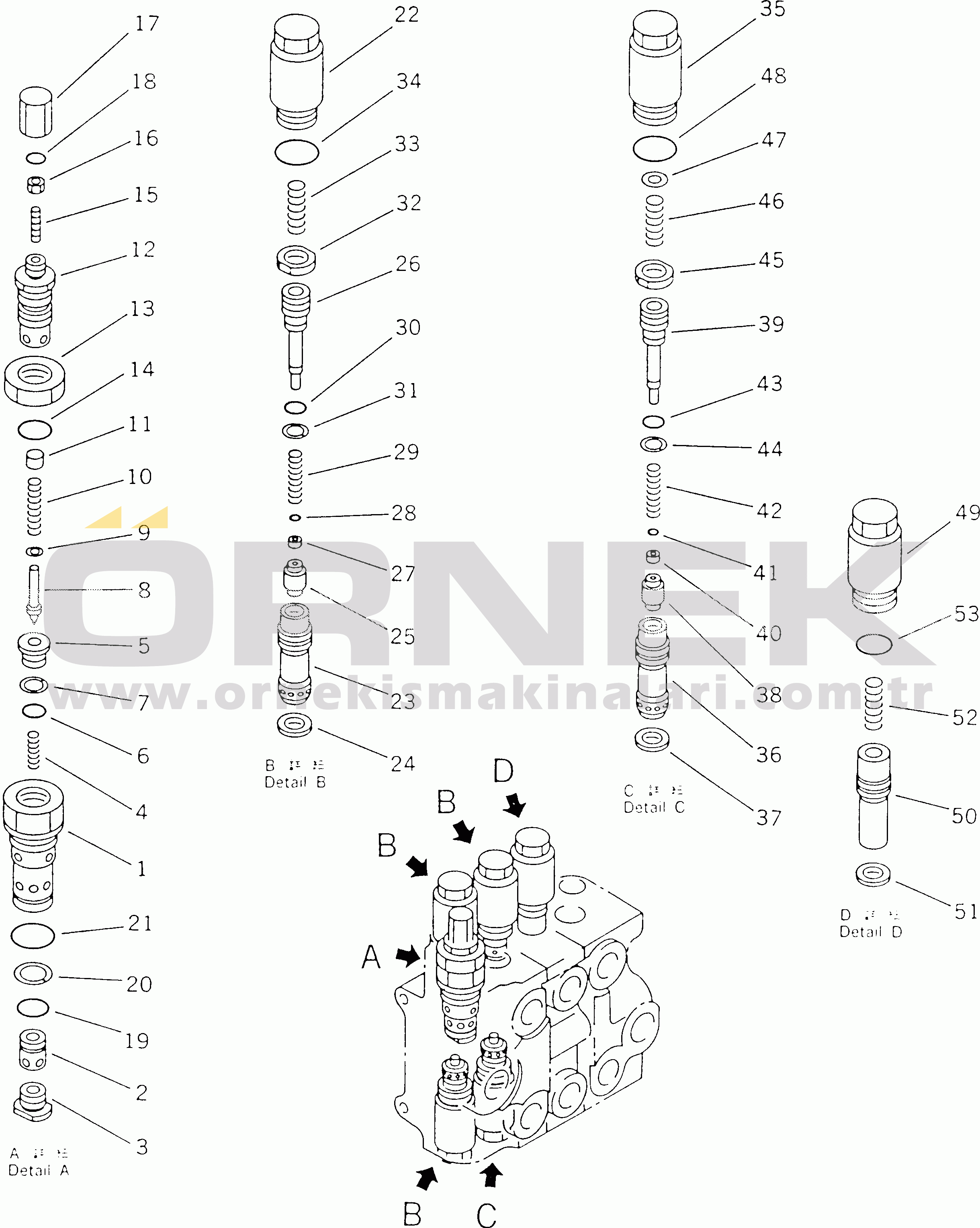 Komatsu WA180-1 S/N 10001-UP 2-SPOOL CONTROL VALVE (2/2)