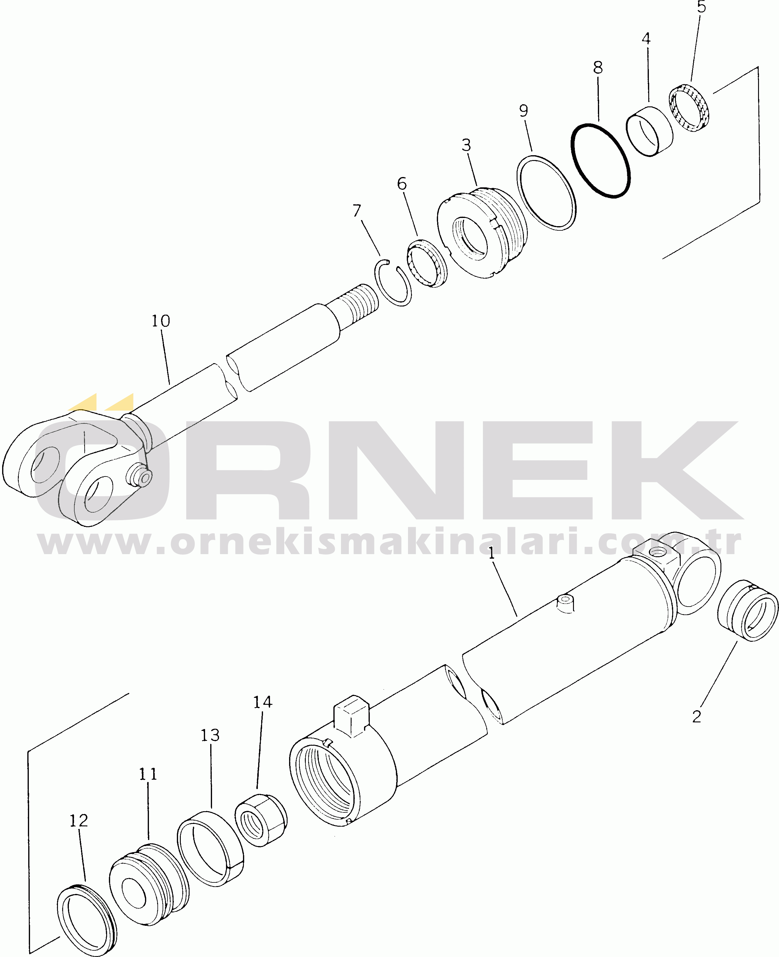 Komatsu WA180-1 S/N 10001-UP LIFT CYLINDER (TBG/ABE SPEC.)