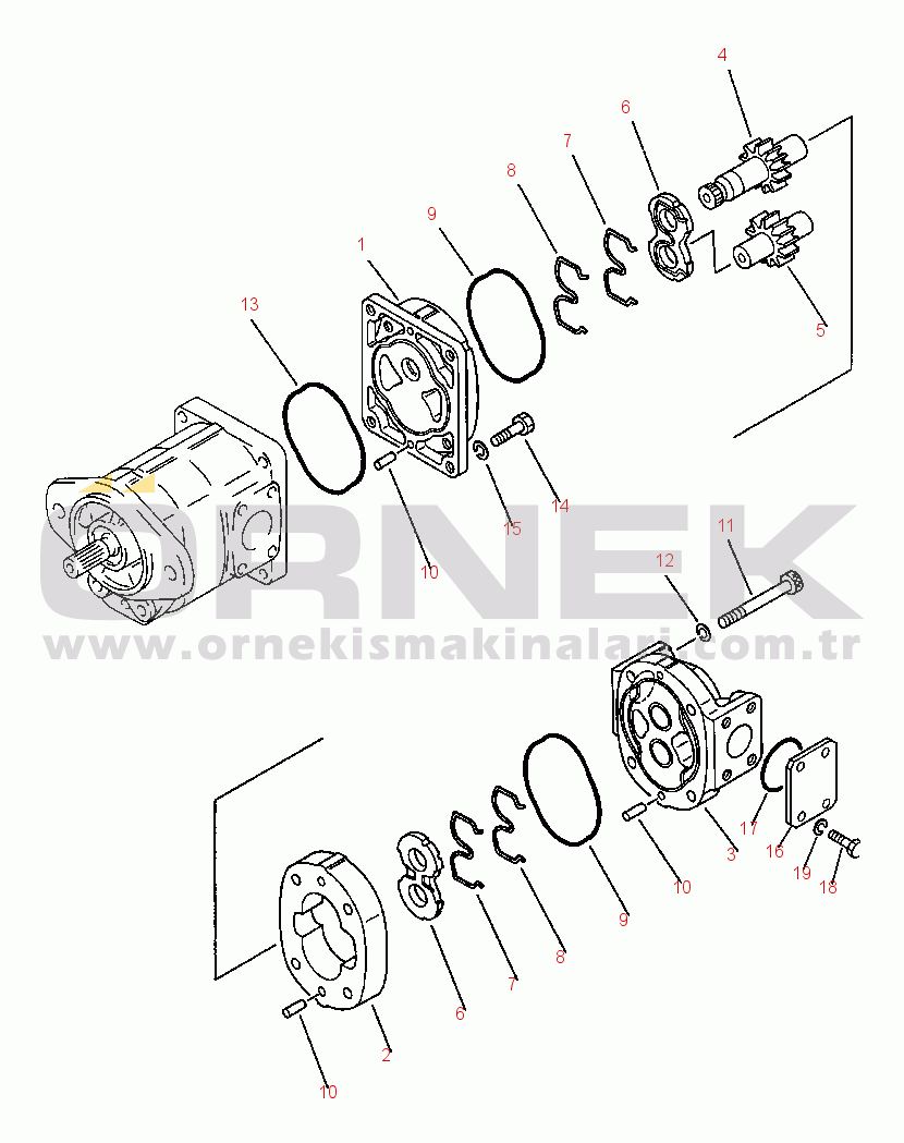 Komatsu WA180-1LC S/N A75001-UP HYDRAULIC PUMP - KOMATSU REAR
