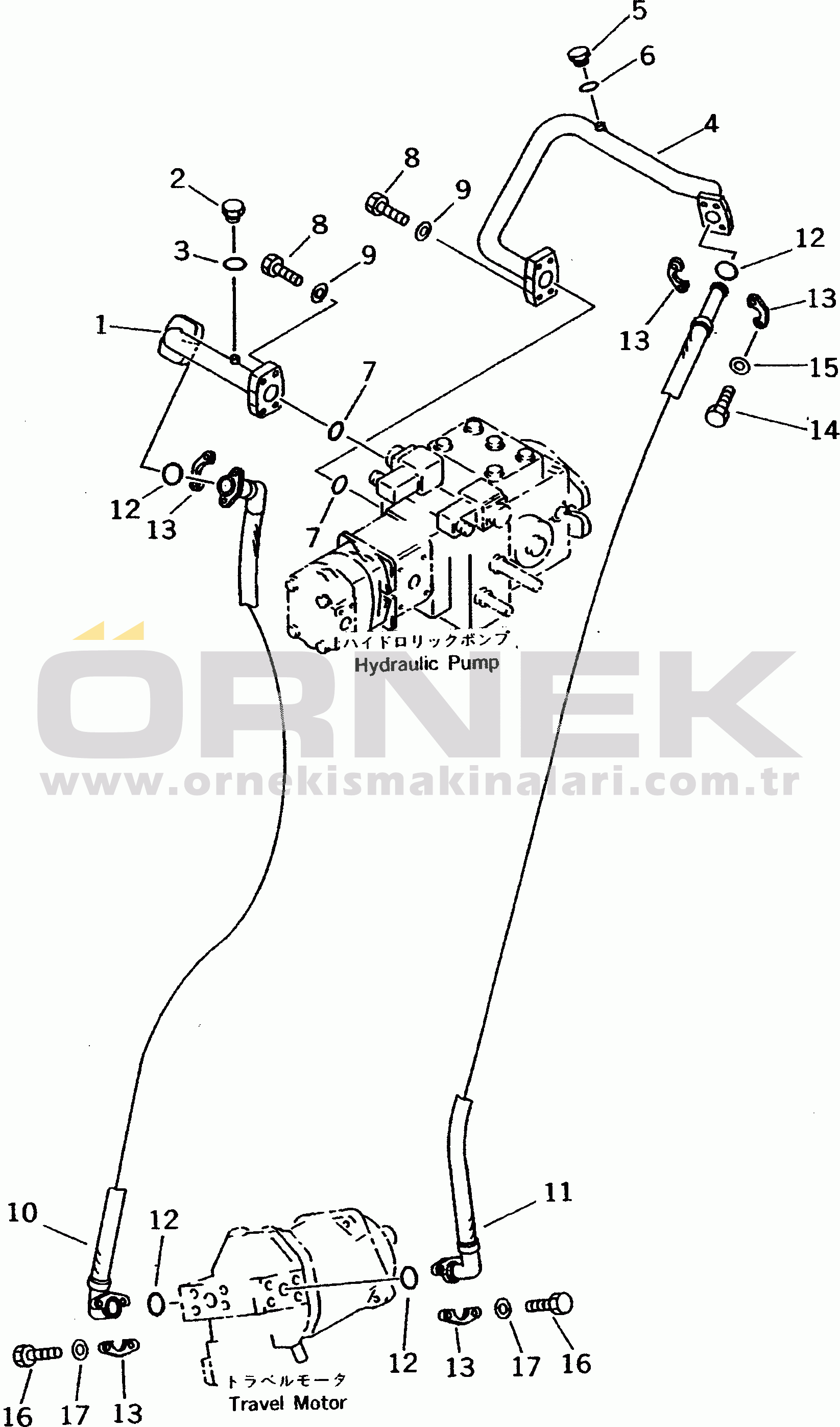 Komatsu WA20-2 S/N 10001-UP HST PIPING (MAIN LINE)
