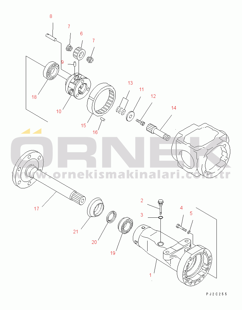 Komatsu WA20-2 S/N 10001-UP REAR AXLE (FINAL DRIVE R.H.)