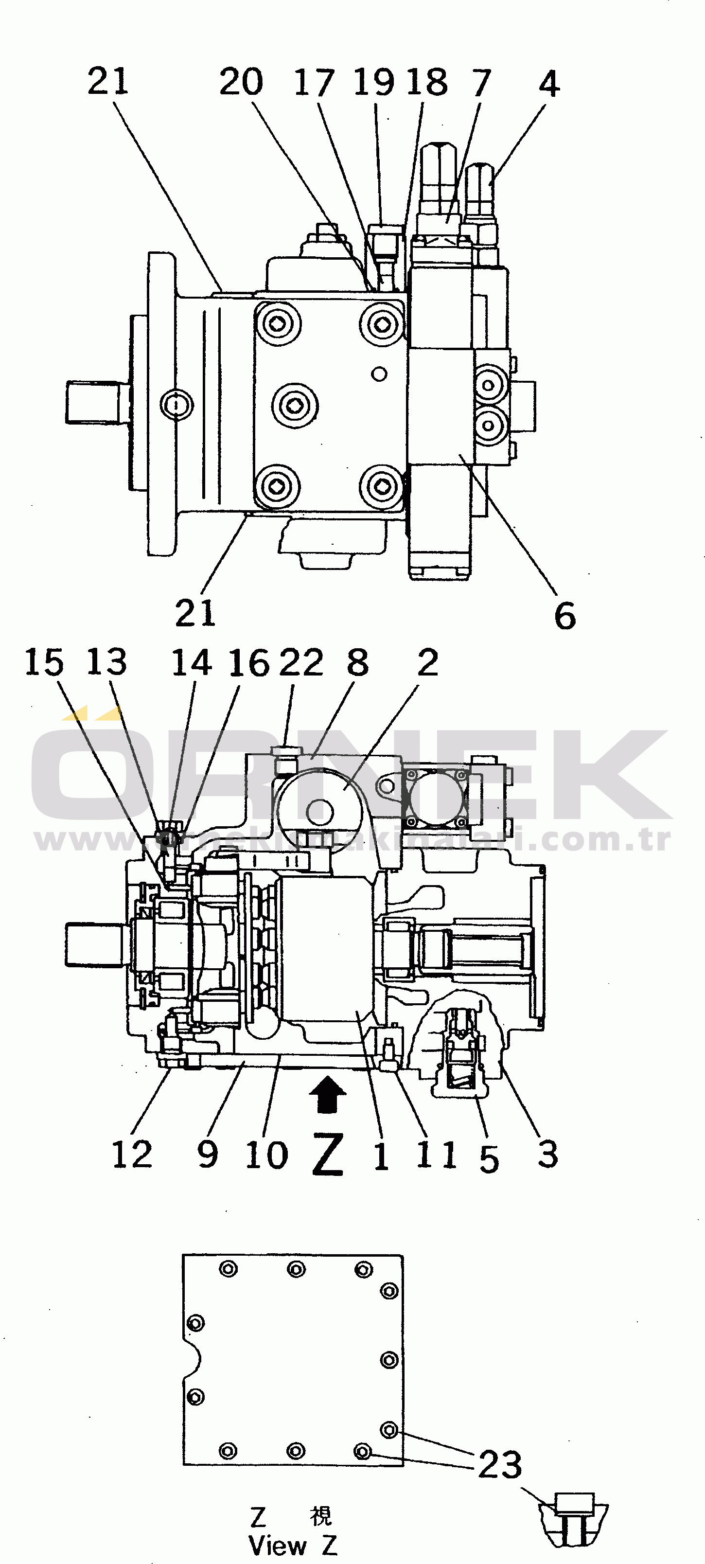 Komatsu WA20-2 S/N 10001-UP MAIN PUMP (PISTON PUMP INNER PARTS)(#10842-)