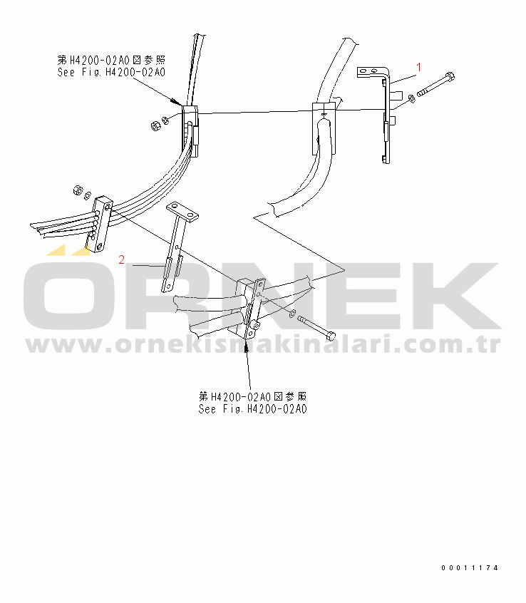 Komatsu WA200L-5 S/N 65001-UP HYDRAULIC PIPING (PLATE) (FOR EMERGENCY STEERING)