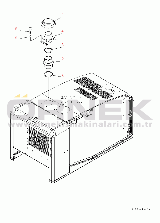Komatsu WA200L-5 S/N 65001-UP HOOD (CAP)
