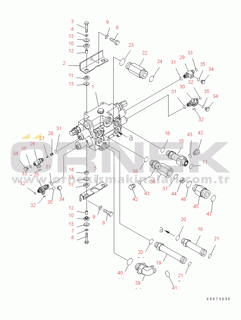 Komatsu WA200PZ-6 S/N 70001-70882 MAIN VALVE (FOR 2-SPOOL VALVE)(#70001-)