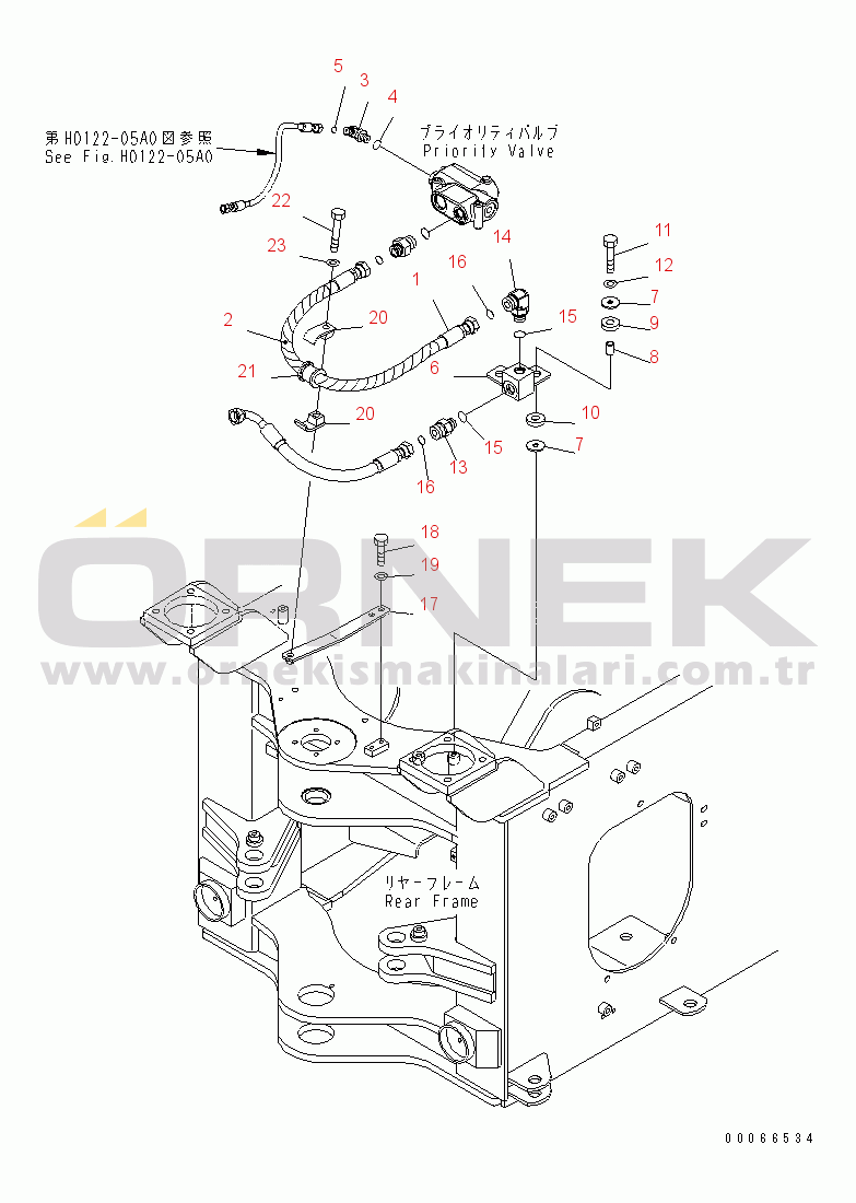 Komatsu WA200PZ-6 S/N 70001-70882 STEERING VALVE (PIPING)(#70001-)