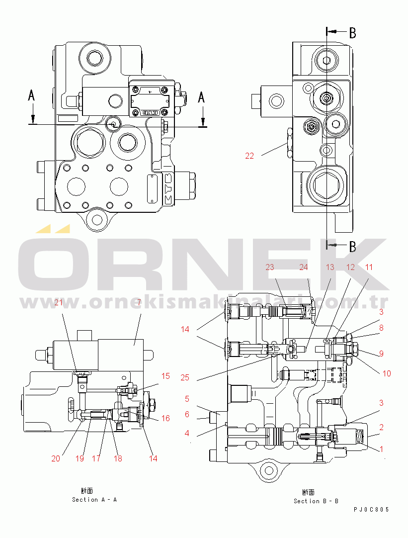 Komatsu WA200PZ-6 S/N 70001-70882 HYDRAULIC PIPING (E.C.S.S. VALVE)(#70001-)