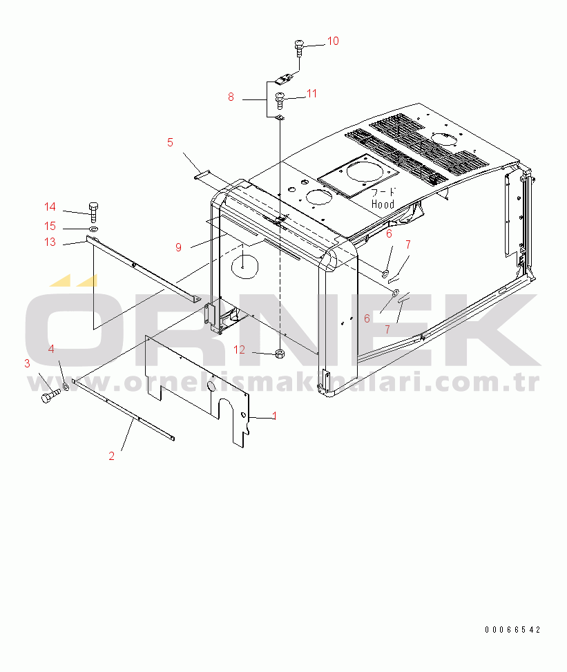 Komatsu WA200PZ-6 S/N 70136 - 70342 HOOD (BULK HEAD)