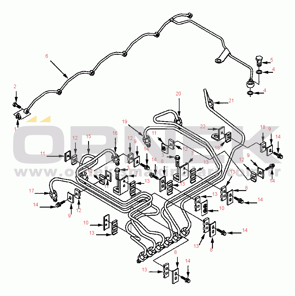 Komatsu WA250-3L S/N A70001-UP FIG. A4110-11A0 FUEL PLUMBING