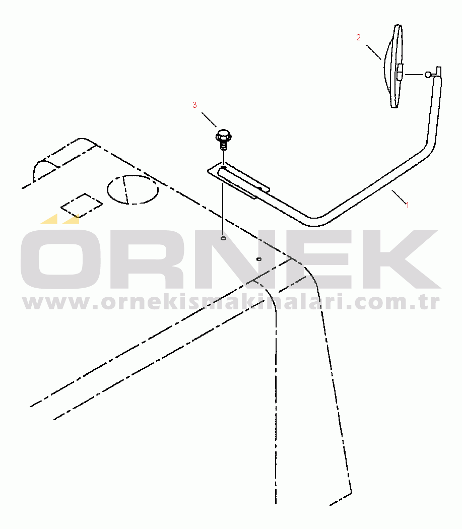 Komatsu WA250-3L S/N A70001-UP FIG. M4410-01A2 UNDER MIRROR