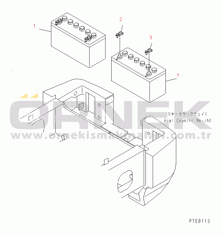 Komatsu WA250L-3 S/N 53001-UP (For North America / Chassis only) BATTERY
