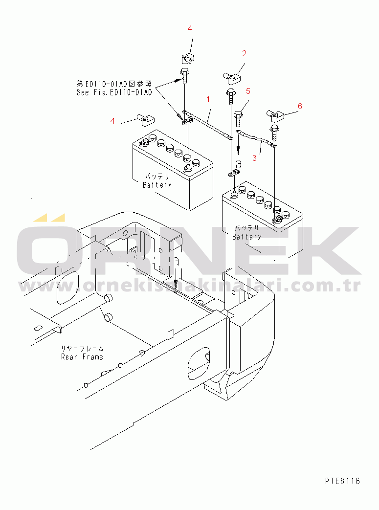 Komatsu WA250L-3 S/N 53001-UP (For North America / Chassis only) BATTERY BOX (WIRE)