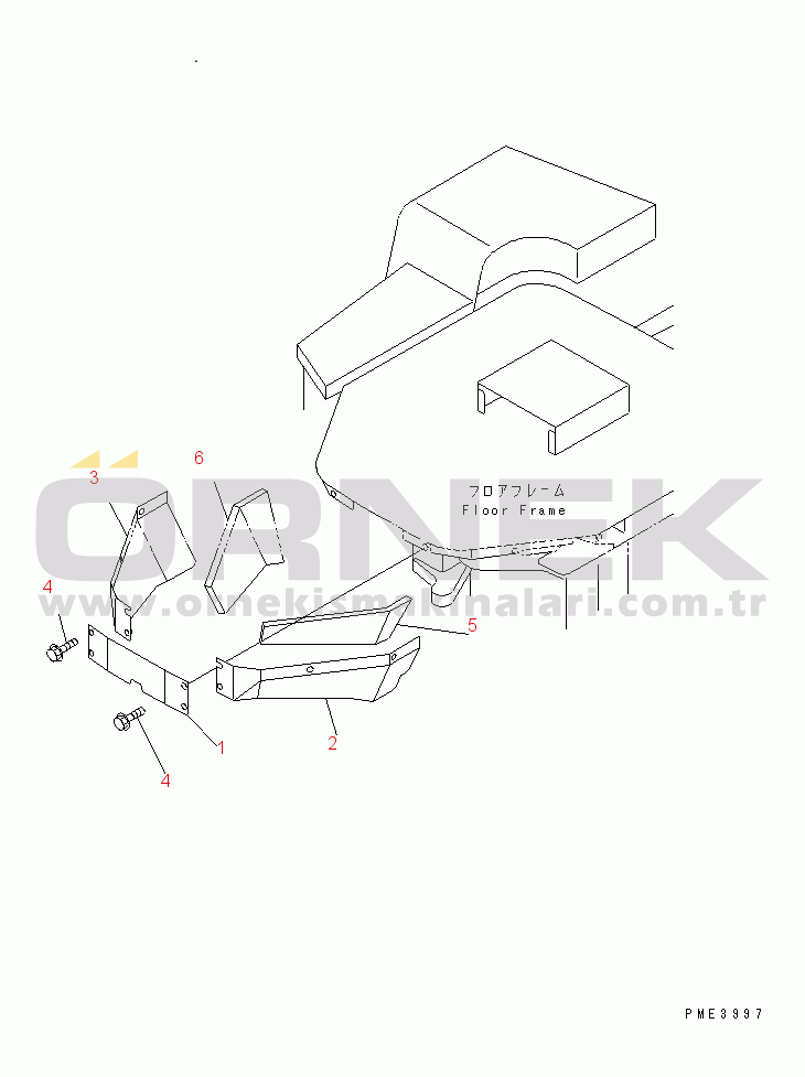 Komatsu WA250L-3 S/N 53001-UP (Kuzey Amerika İçin / Chassis only) FLOOR COVER
