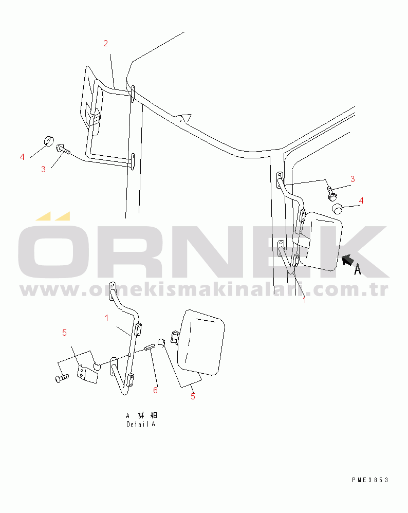 Komatsu WA250L-3 S/N 53001-UP (Kuzey Amerika İçin / Chassis only) MIRROR