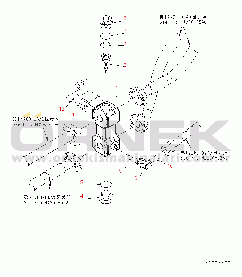 Komatsu WA250L-5 S/N 70001-UP HYDRAULIC PIPING (VALVE)